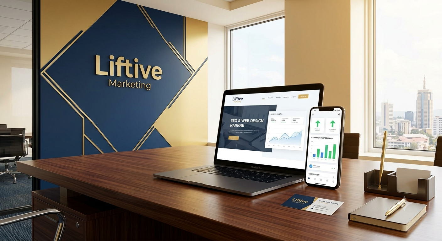 Liftive Marketing: A leading digital marketing agency in Nairobi specializing in scalable business growth through SEO, custom branding, web design and video content solutions